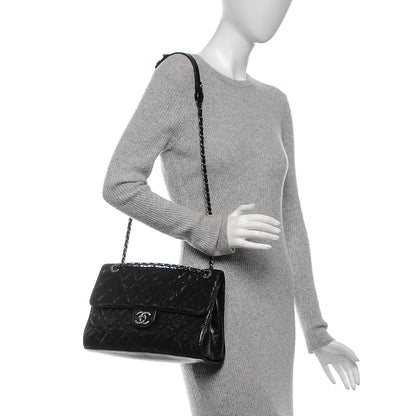 Chanel Crumpled Grained Calfskin Jumbo CC Crave Flap Black 2 of 7