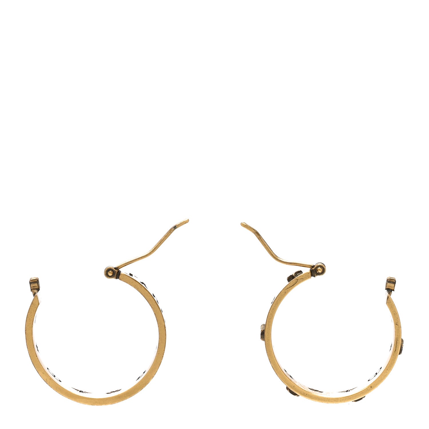 Christian Dior Metal Small J'Adior Star Hoop Earrings Aged Gold 3 of 5