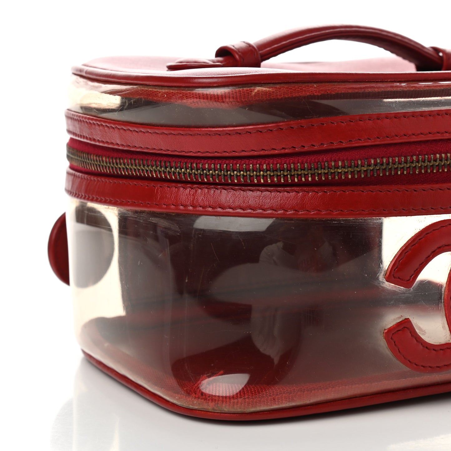 Calfskin PVC Vanity Cosmetic Case Red