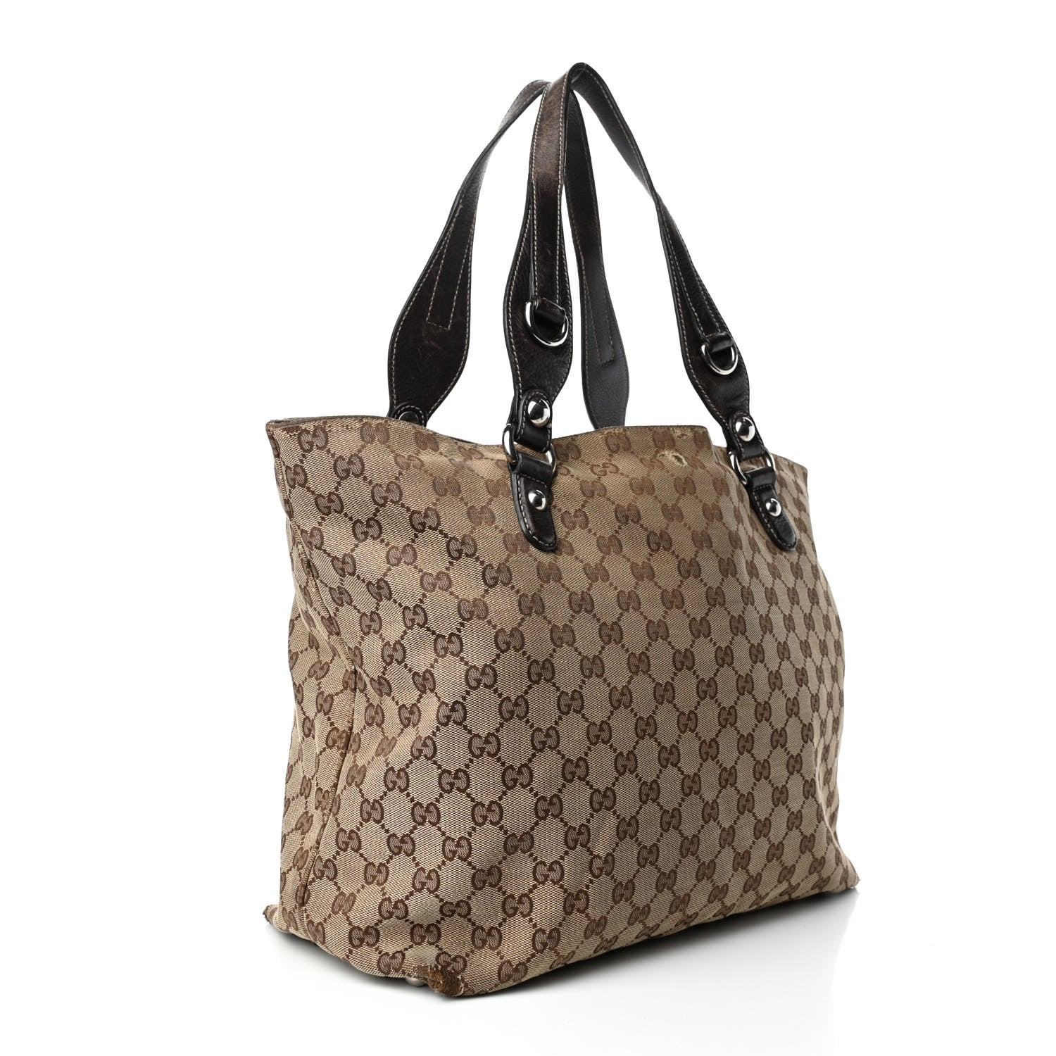 Gucci Monogram Medium Icon Bit Tote Dark Brown 2 of 5