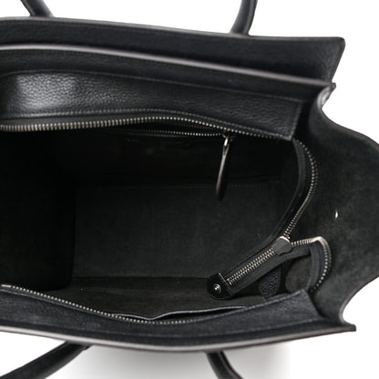 Celine Drummed Calfskin Micro Luggage Black 5 of 9