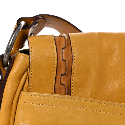 Christian Dior Calfskin Medium Gaucho Double Saddle Bag Yellow 21 of 26