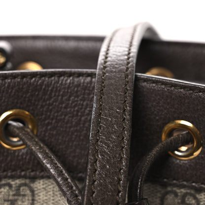 Gucci GG Supreme Monogram Web Mini Ophidia Bucket Bag Brown 10 of 11