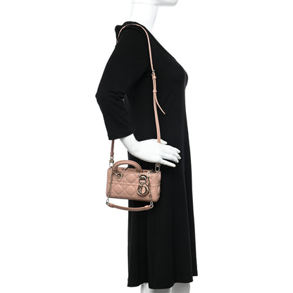 Christian Dior Lambskin Cannage Micro Lady D-Joy Rose De Vents 2 of 11