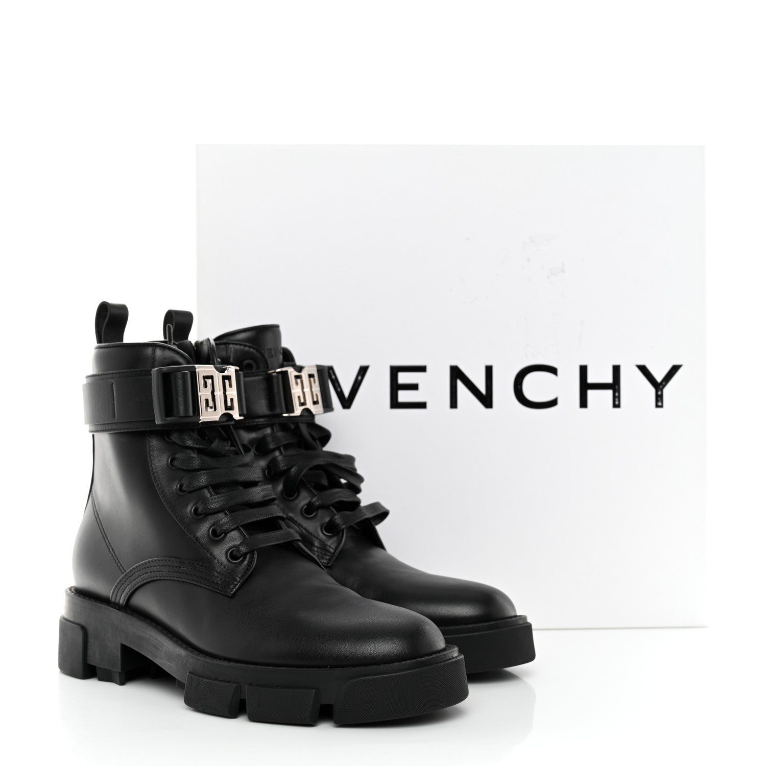 Givenchy Calfskin Combat Boots 38 Black 9 of 9