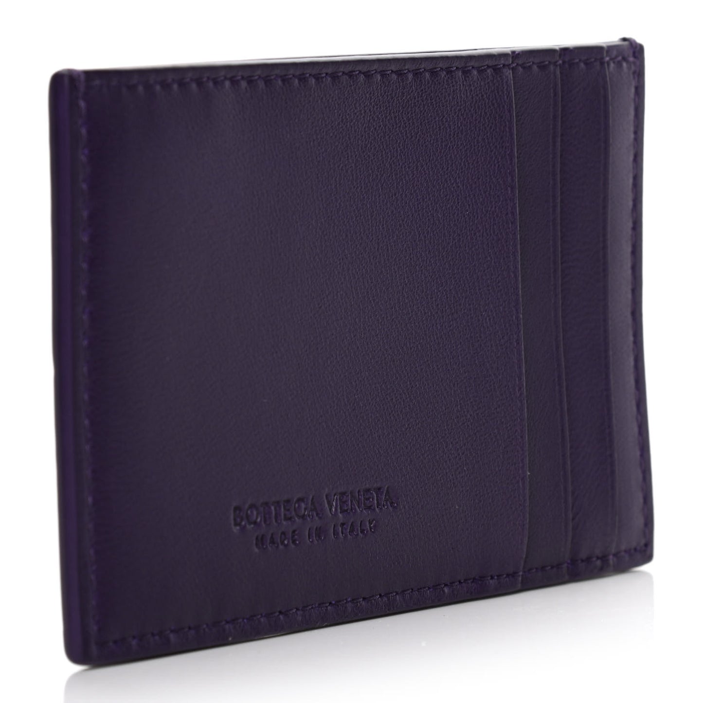 Nappa Maxi Intrecciato Card Holder Raisin