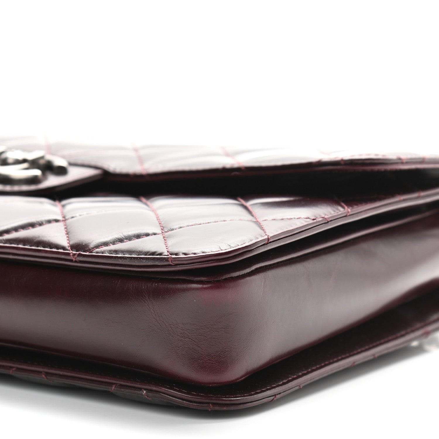 Chanel Calfskin Quilted Large Perfect Edge Flap Burgundy 9 of 12