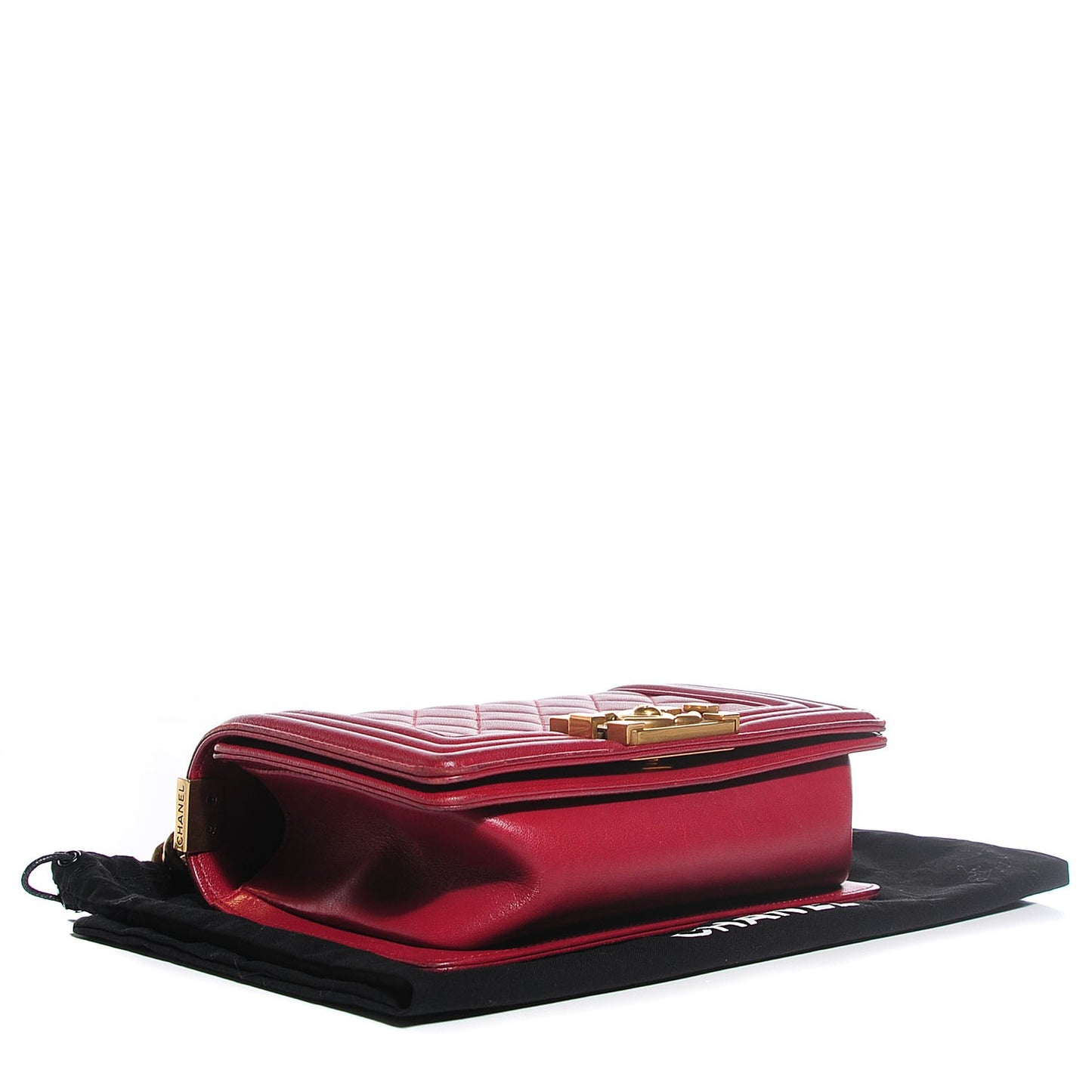 Lambskin Quilted Small Boy Flap Burgundy