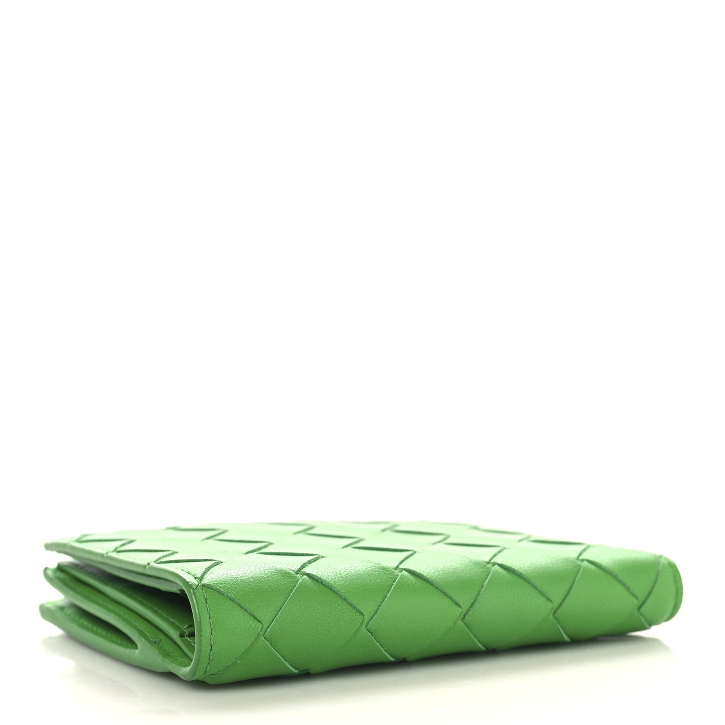 Nappa Intrecciato Small Bi-Fold Zip Wallet Parakeet