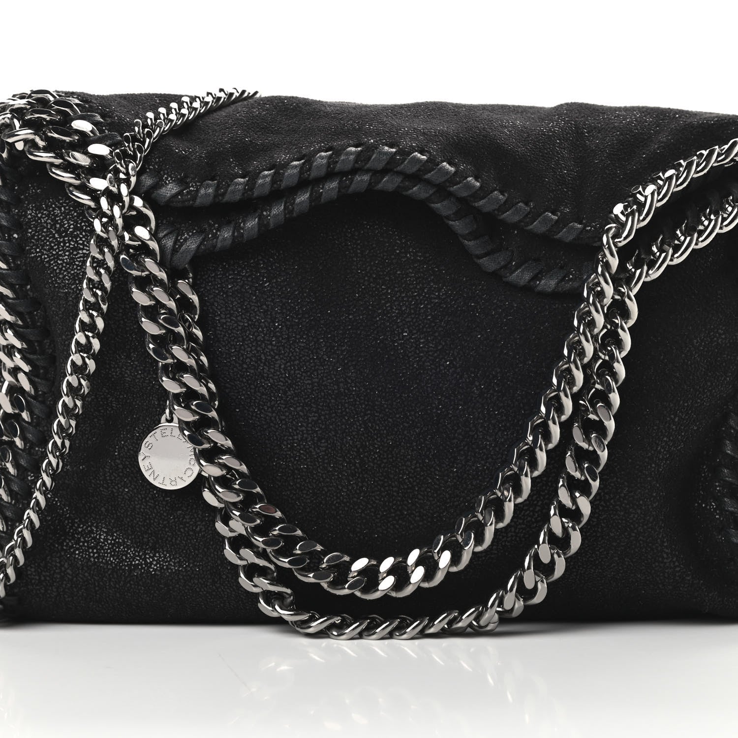 Stella McCartney Shaggy Deer Mini Falabella Fold Over Tote Black 8 of 12