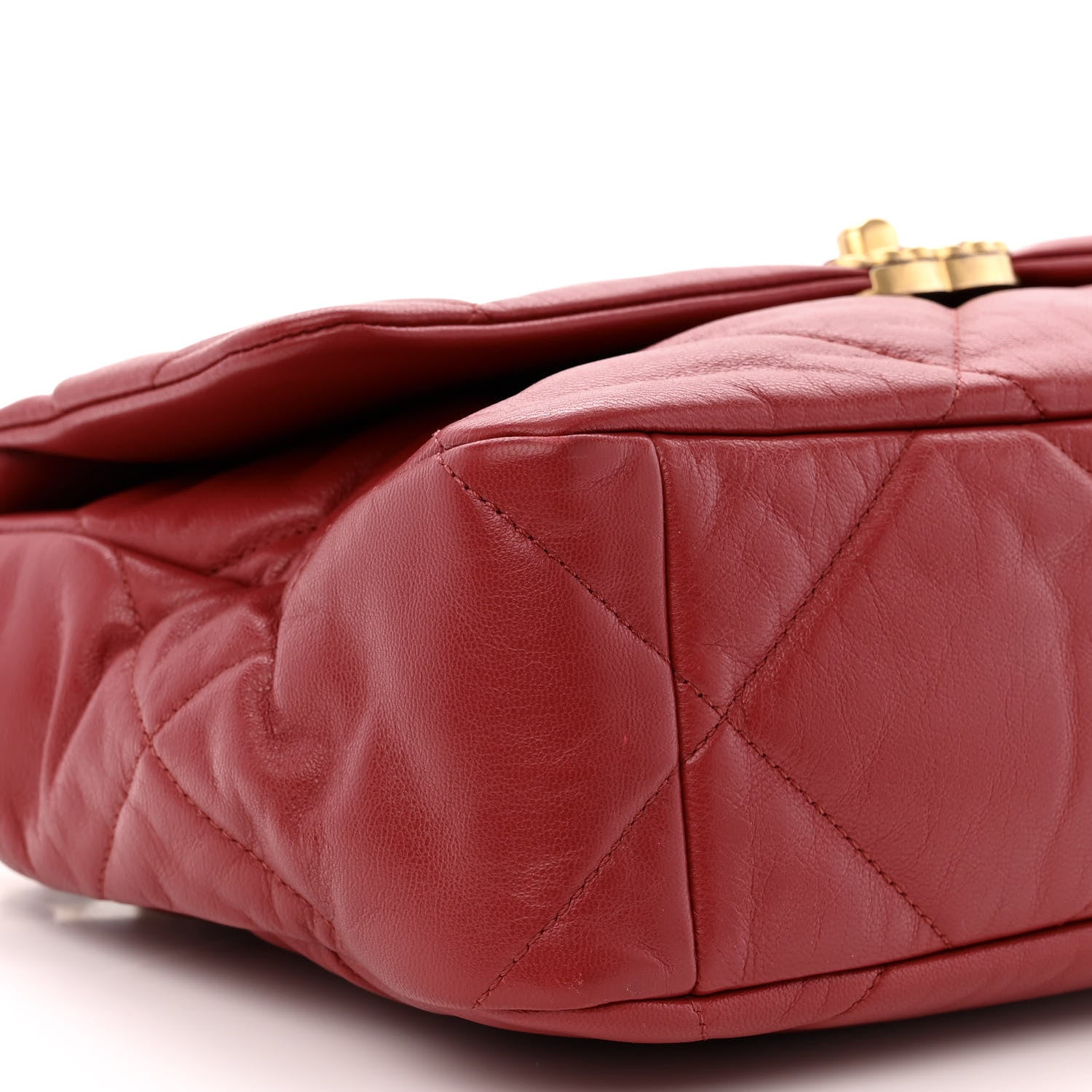 Chanel Goatskin Quilted Large Chanel 19 Flap Red 9 of 10