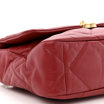 Chanel Goatskin Quilted Large Chanel 19 Flap Red 9 of 10