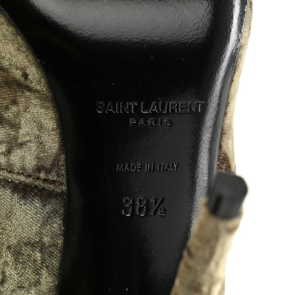 Saint Laurent Velvet Ella Knee High Boots 38.5 Bella Green 13 of 24