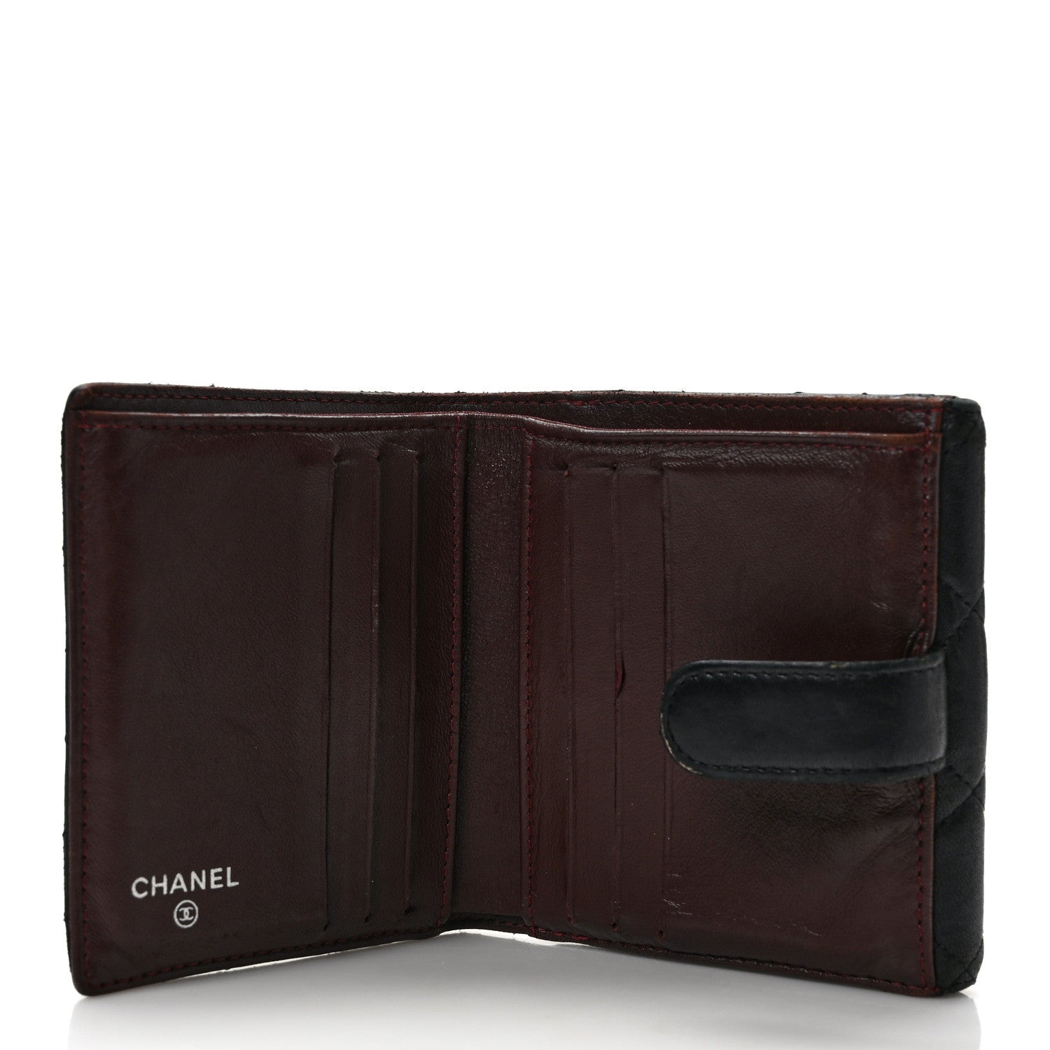 Chanel Lambskin Quilted Compact French Flap Wallet Black 5 of 10