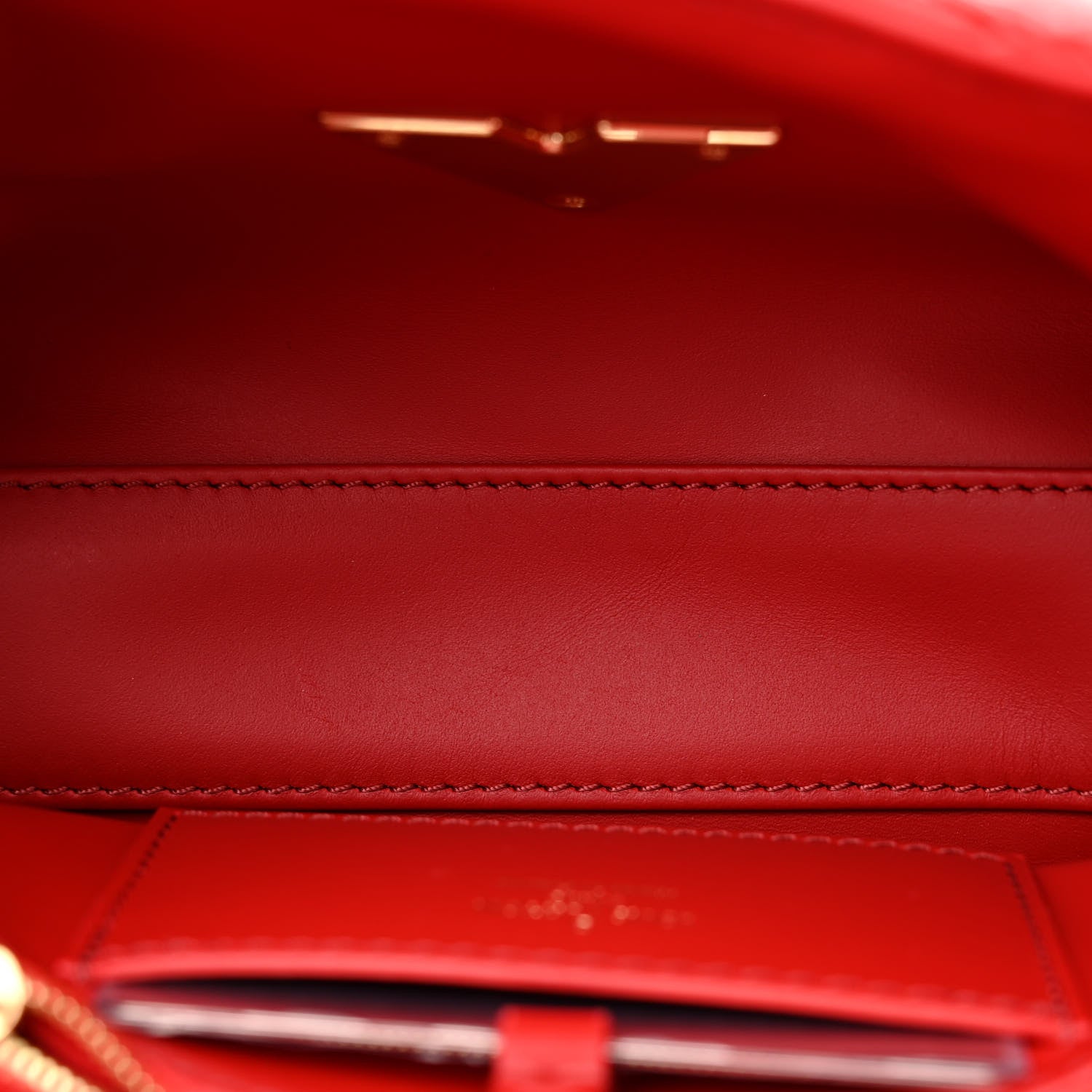 Louis Vuitton Lambskin Malletage Top Handle GO-14 MM Rouge 5 of 9