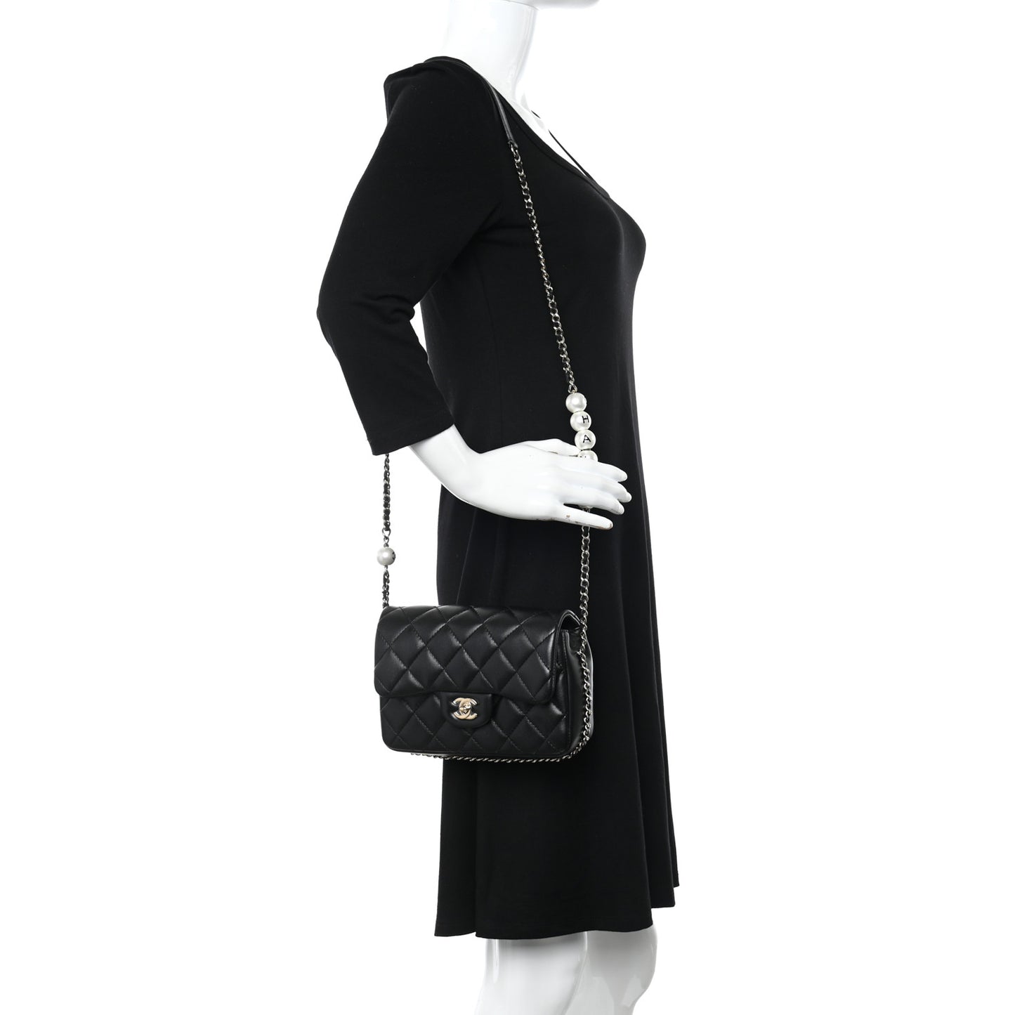 Lambskin Quilted Small My Precious Flap Black