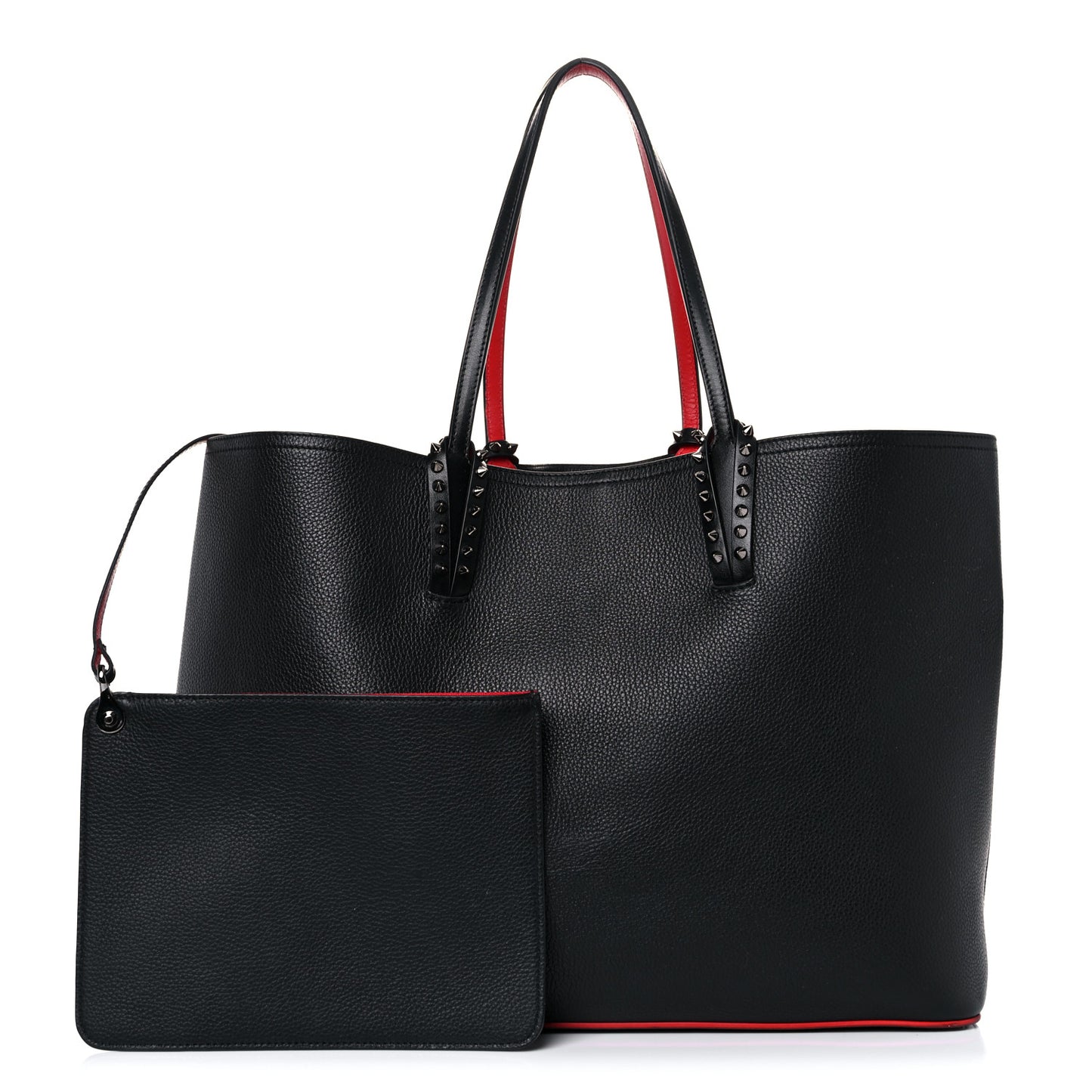 Calfskin Spikes East West Cabata Tote Black