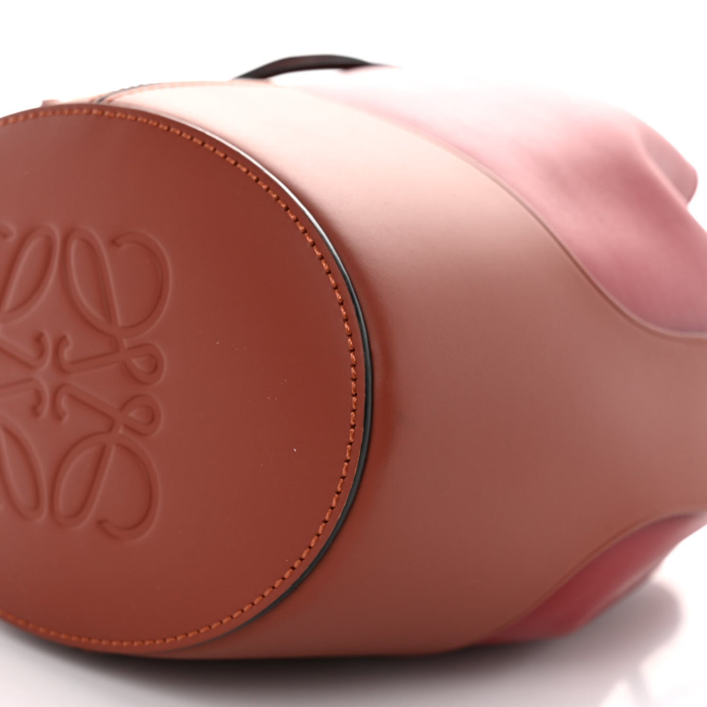 Calfskin Medium Balloon Bucket Bag Burgundy Tan