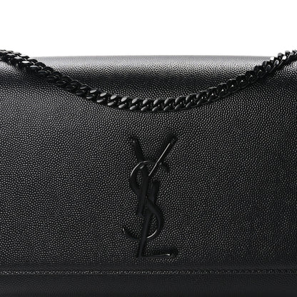 Saint Laurent Grain De Poudre Medium Classic Monogram Monochrome Kate Satchel Black 8 of 10