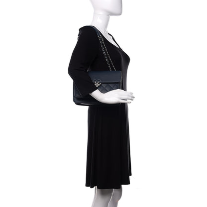 Chanel Grained Calfskin Quilted Large CC Box Flap Blue 2 of 11