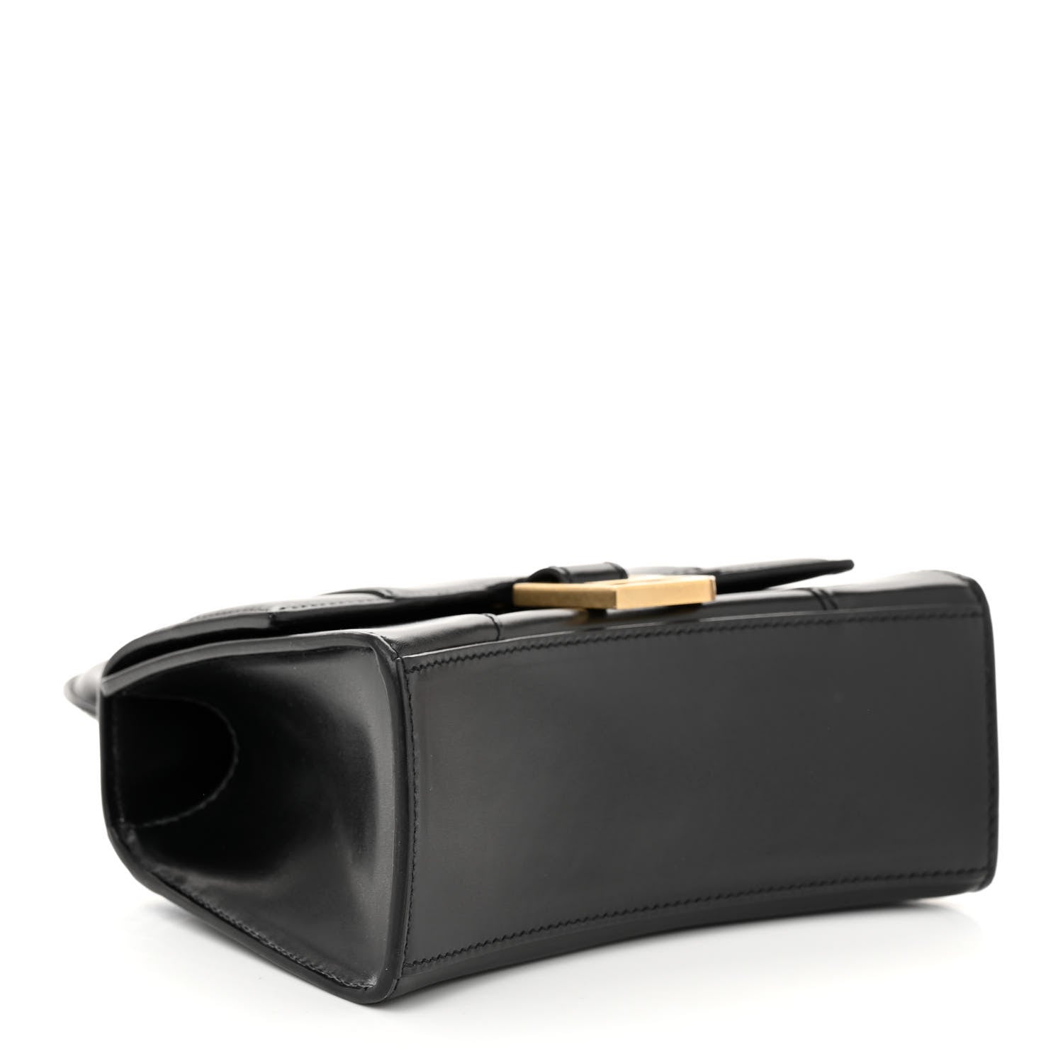 Balenciaga Shiny Box Calfskin Hourglass Top Handle Bag XS Black 4 of 9