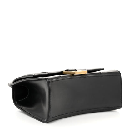 Balenciaga Shiny Box Calfskin Hourglass Top Handle Bag XS Black 4 of 9