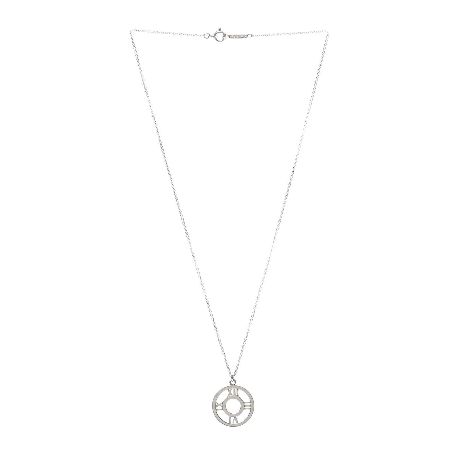 Tiffany Sterling Silver Medium Atlas Open Pendant Necklace 3 of 5