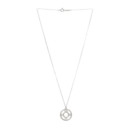 Tiffany Sterling Silver Medium Atlas Open Pendant Necklace 3 of 5