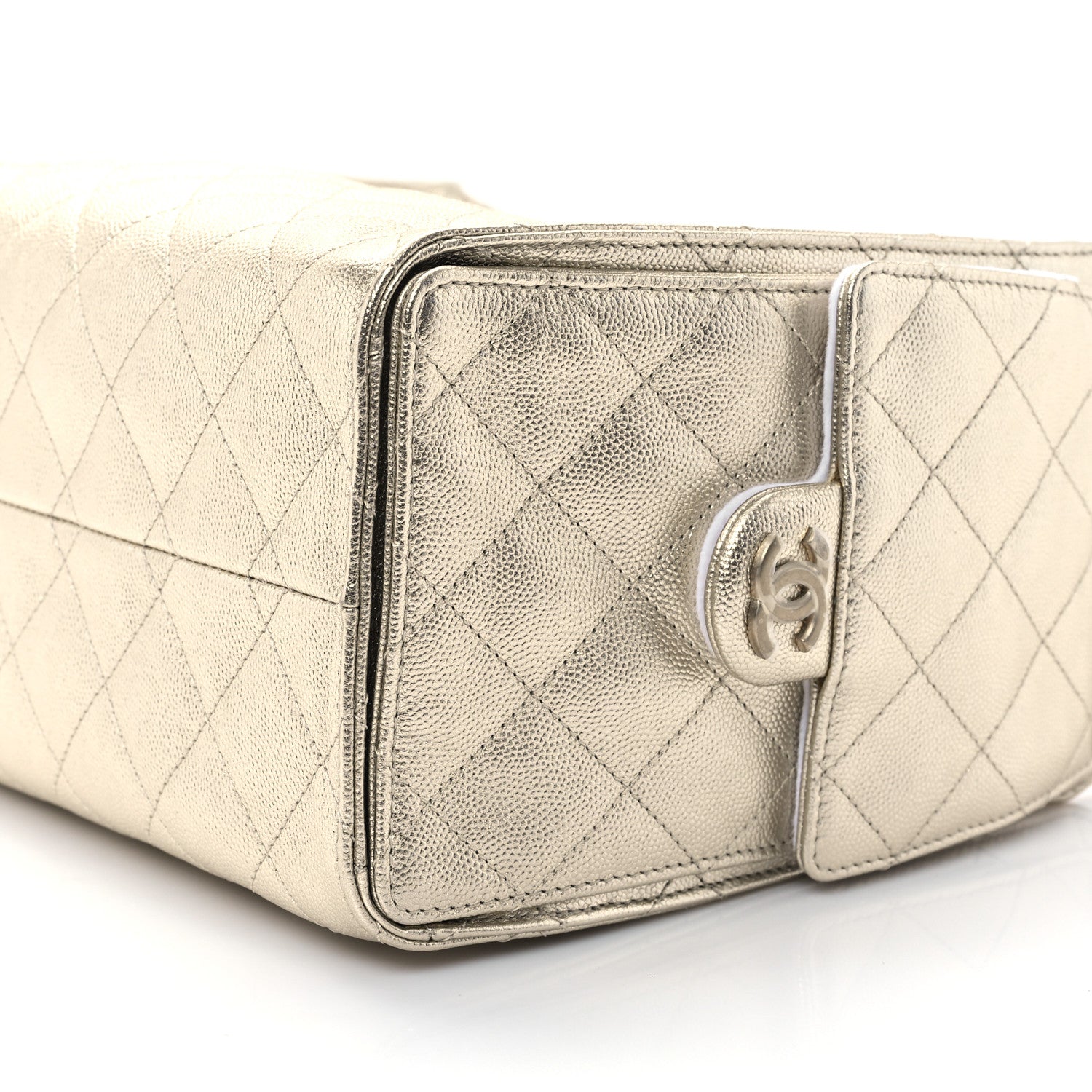 Chanel Metallic Caviar Quilted Small Chanel 25 Handbag Gold 10 of 11