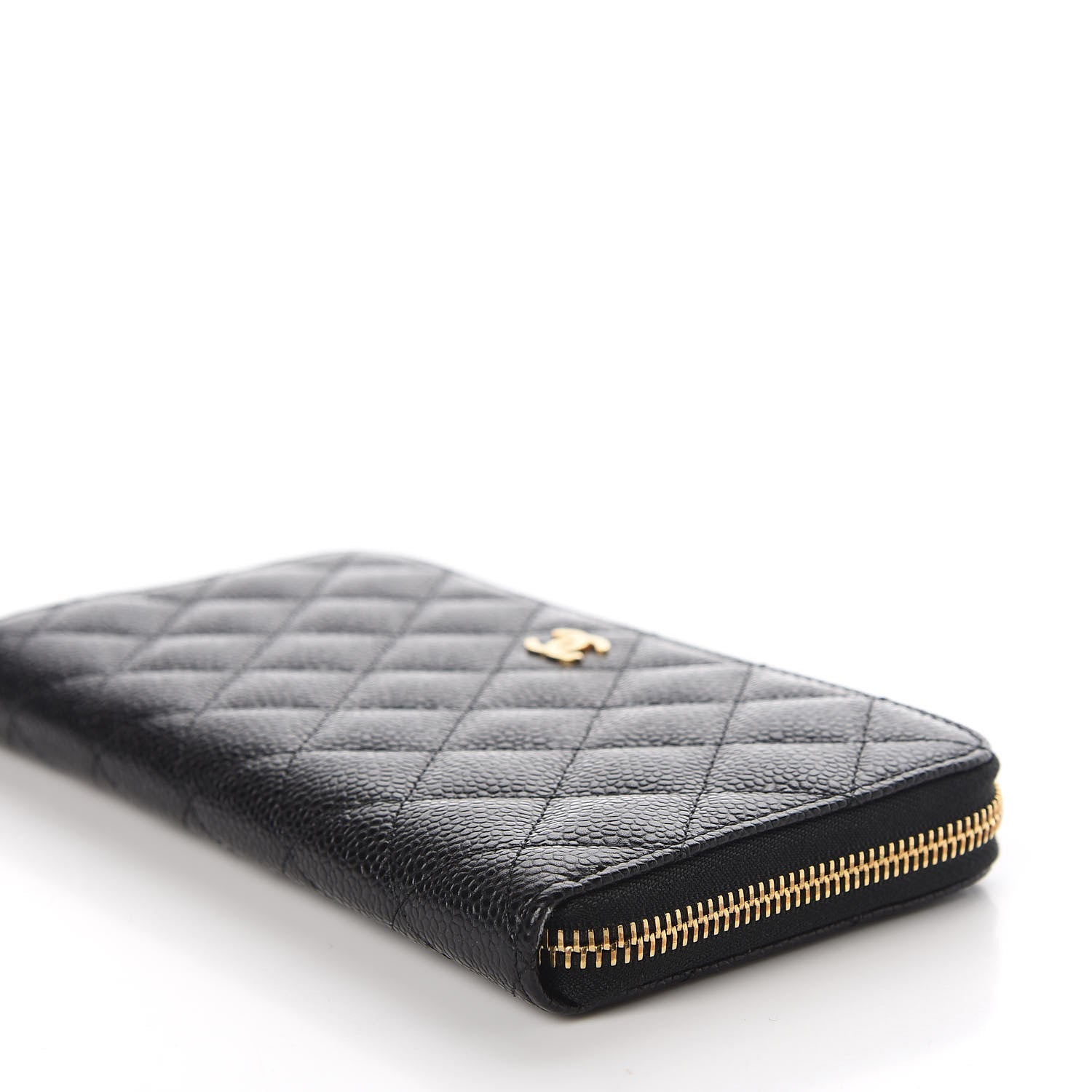 Chanel Caviar Quilted Large Gusset Zip Around Wallet Black 7 of 12