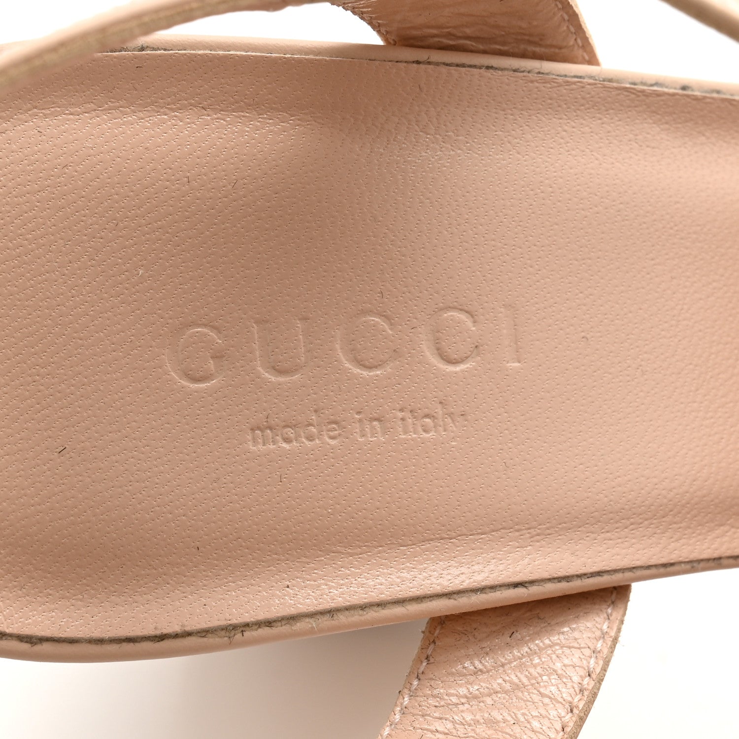 Gucci Lifford Calfskin GG Marmont Ankle Wrap 105mm Sandals 36.5 Skin Rose 6 of 10