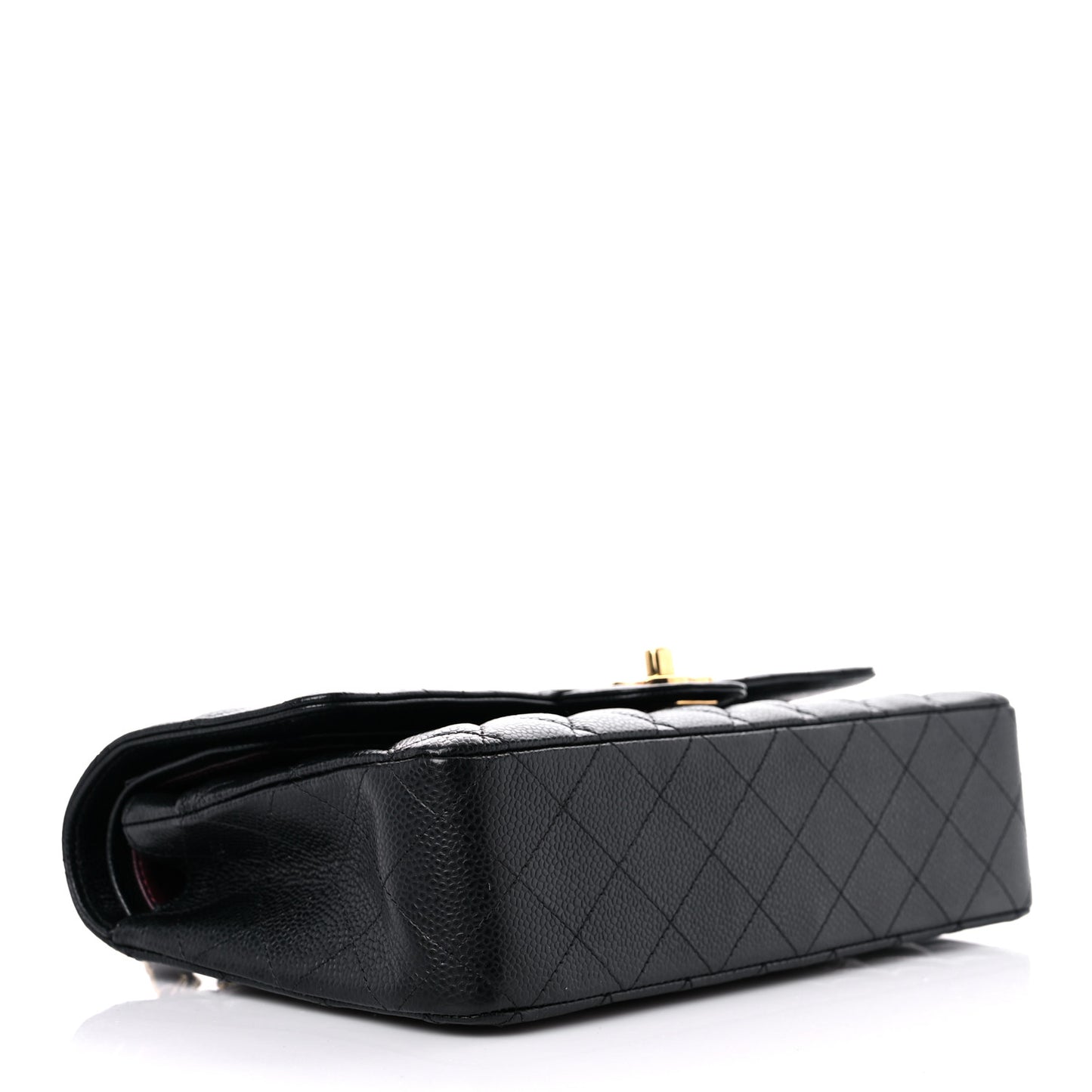 Caviar Quilted Medium Double Flap Black