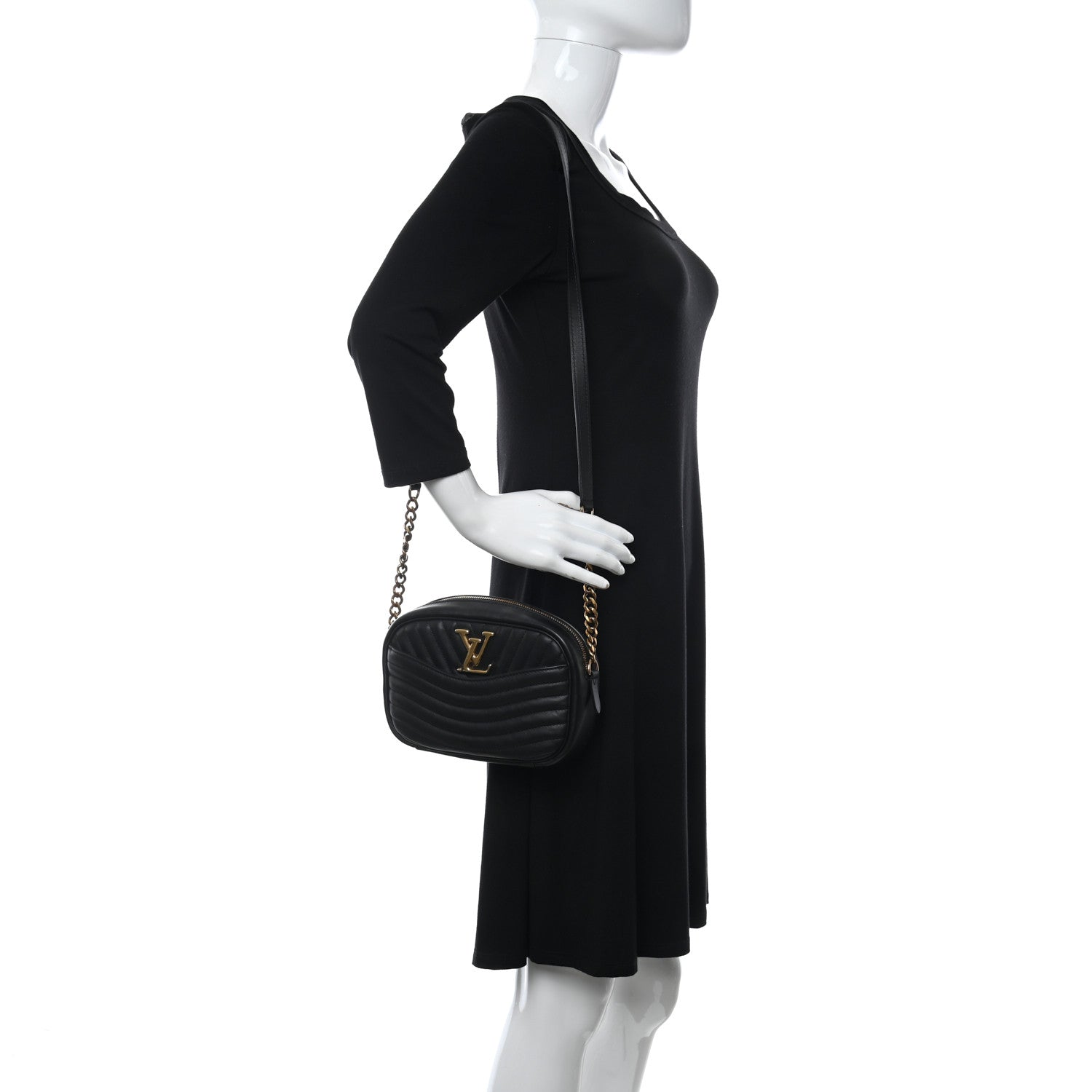 Louis Vuitton Calfskin New Wave Camera Bag NV Black 2 of 10