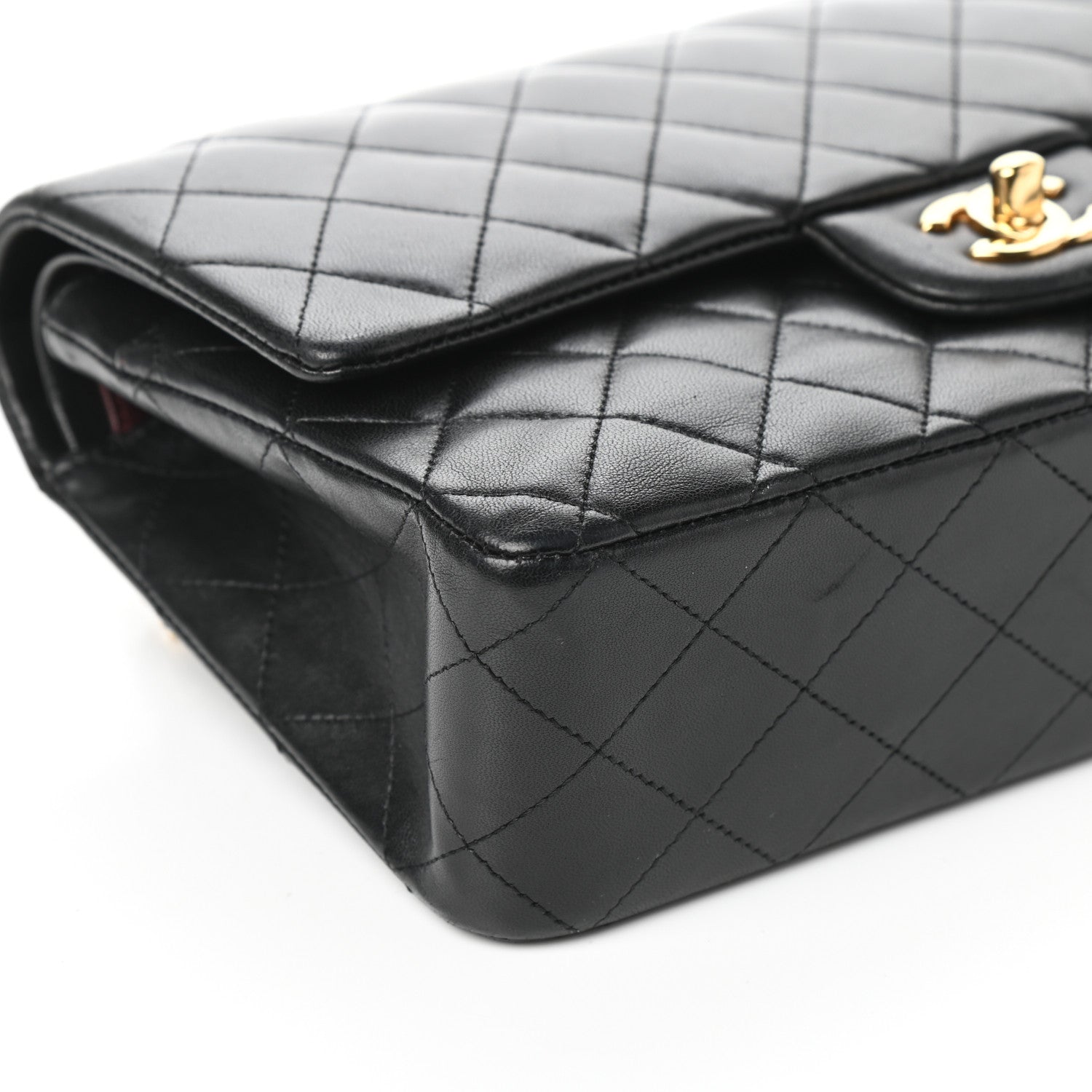 Chanel Lambskin Quilted Medium Double Flap Black 9 of 10