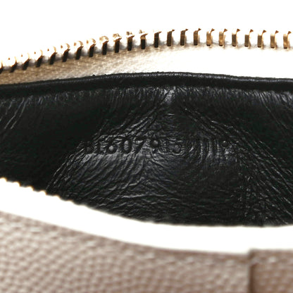 Saint Laurent Grain De Poudre Matelasse Chevron Monogram Fragments Zippered Card Case Crema Soft 6 of 8