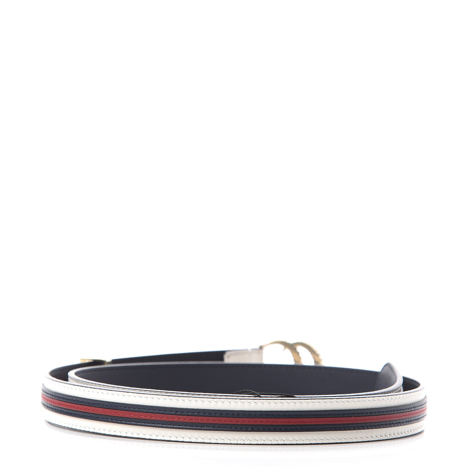 Gucci Calfskin Torchon Double G 20mm Belt 80 32 Off White Blue Red 2 of 5