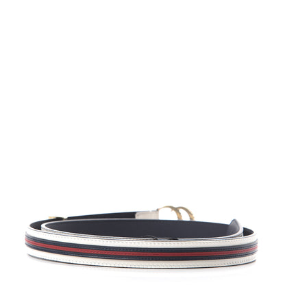 Gucci Calfskin Torchon Double G 20mm Belt 80 32 Off White Blue Red 2 of 5