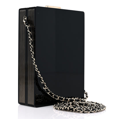 Chanel Plexiglass Pearl Playing Card Casino Minaudiere Clutch Black Gold 3 of 13