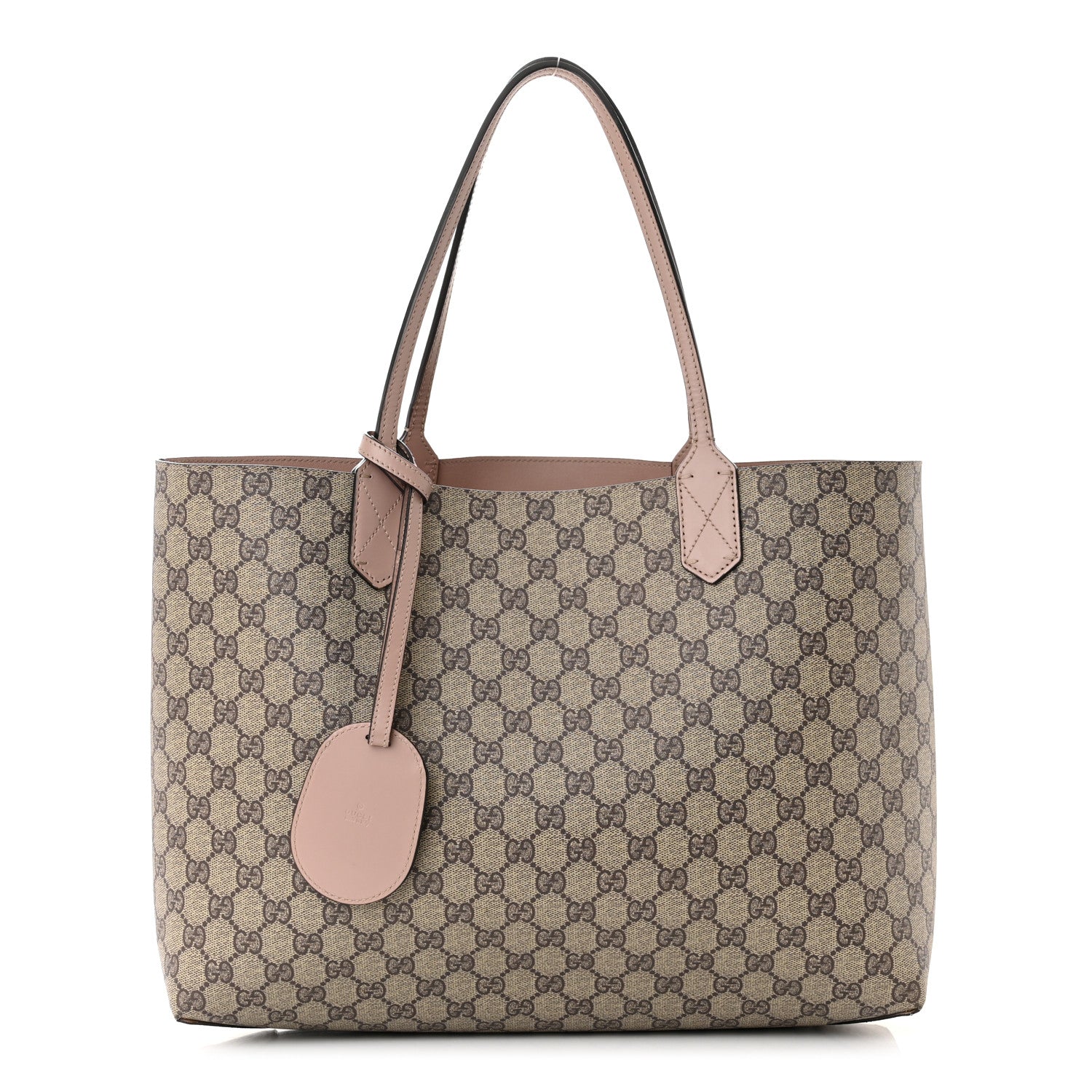 Gucci Calfskin GG Supreme Monogram Large Reversible Tote Dark Cipria 1 of 17
