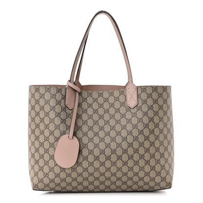 Gucci Calfskin GG Supreme Monogram Large Reversible Tote Dark Cipria 1 of 17