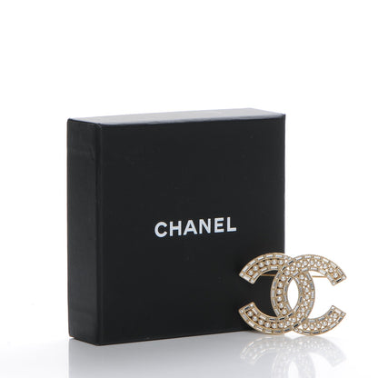 Chanel Pearl Crystal Baguette CC Brooch Gold 5 of 5