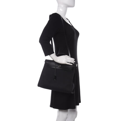 Hermes Military Toile Vache Hunter Herbag Zip PM 31 Black 2 of 12