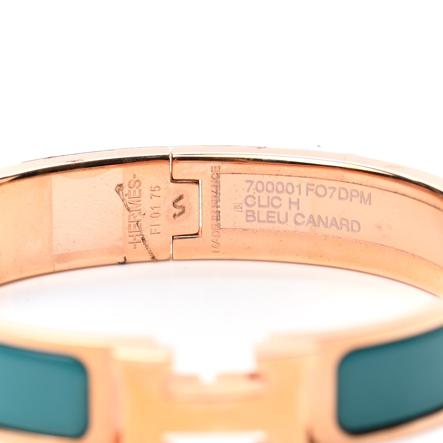 Enamel Narrow Clic Clac H Bracelet PM Bleu Canard