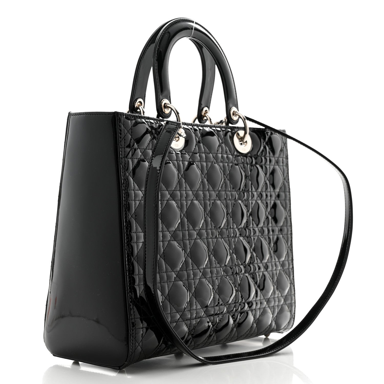 Christian Dior Patent Cannage Large Lady Dior Black 3 of 10