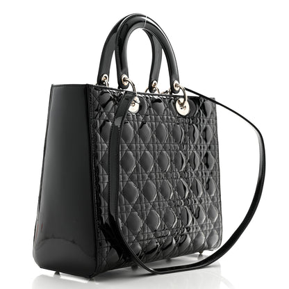 Christian Dior Patent Cannage Large Lady Dior Black 3 of 10