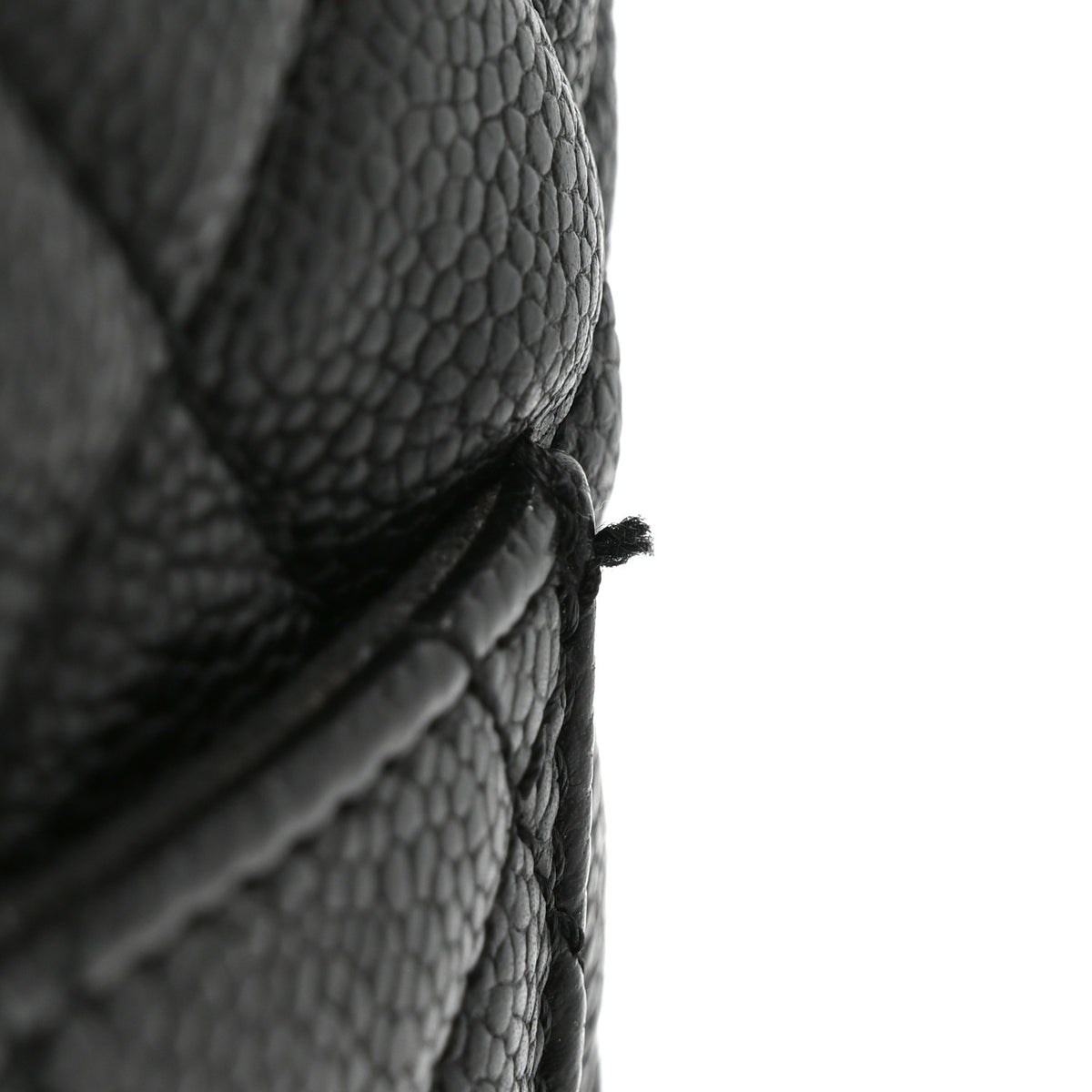 Caviar Quilted Small Shopping Tote Black