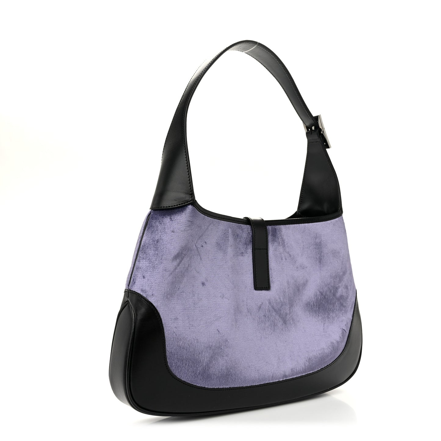 Velvet Calfskin Small Jackie O Hobo Light Purple Black