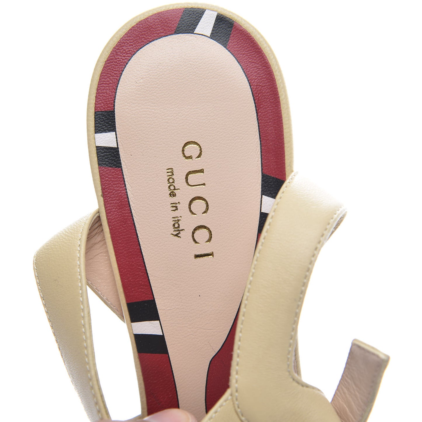 Calfskin Sally Platform Wedges 38 Ivory