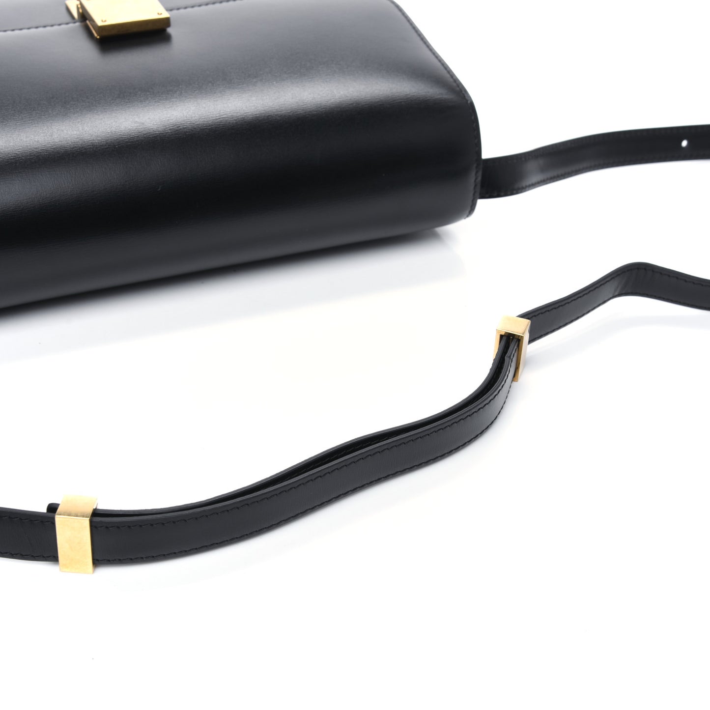 Box Calfskin Medium Classic Box Flap Bag Black