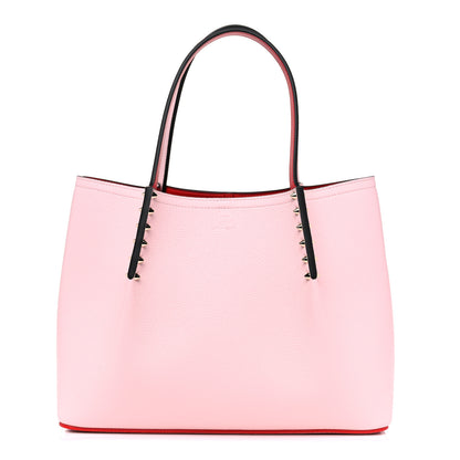 Christian Louboutin Embossed Calfskin Spiked Small Cabarock Shopper Tote Pink 1 of 9